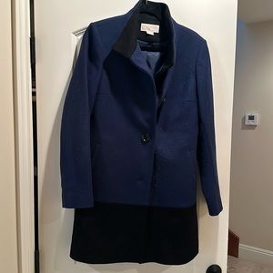 Michael Kors navy and black pea coat size 8